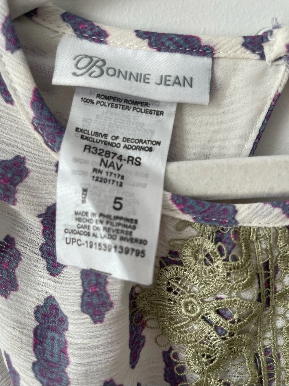 Bonnie Jean kids  Print Romper